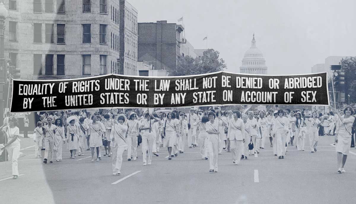 Images of four waves of feminism